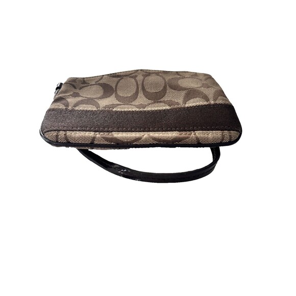 Coach F47790 Signature Stripe Jacquard Leather Wristlet Coin Wallet Clutch Case - Picture 3 of 4